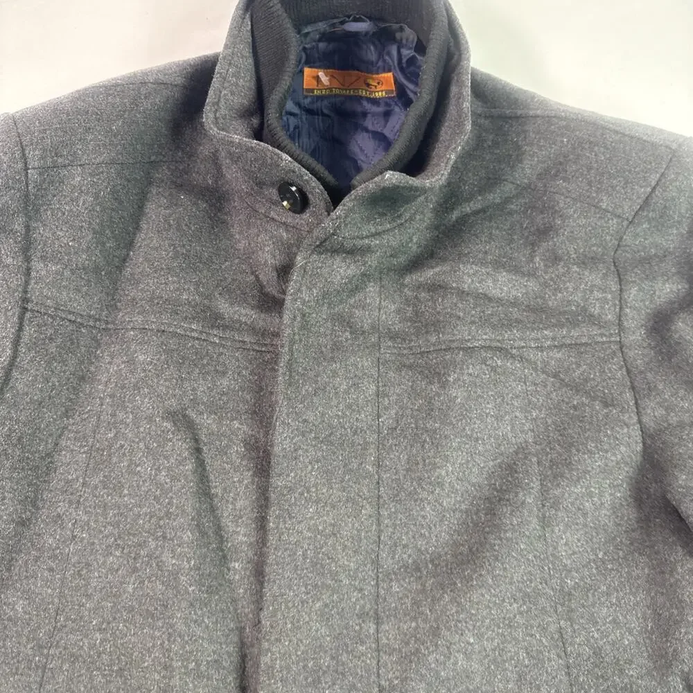 Ace Wool & Charcoal Cashmere Fabric Winter coat ByEnzo. E54801-3, Men’s Large.